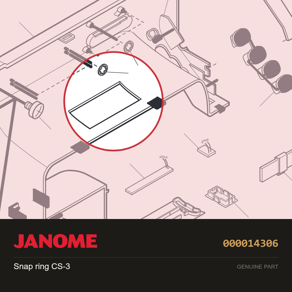 Snap Ring CS-3, Janome #000014306 — shown on the Janome parts diagram