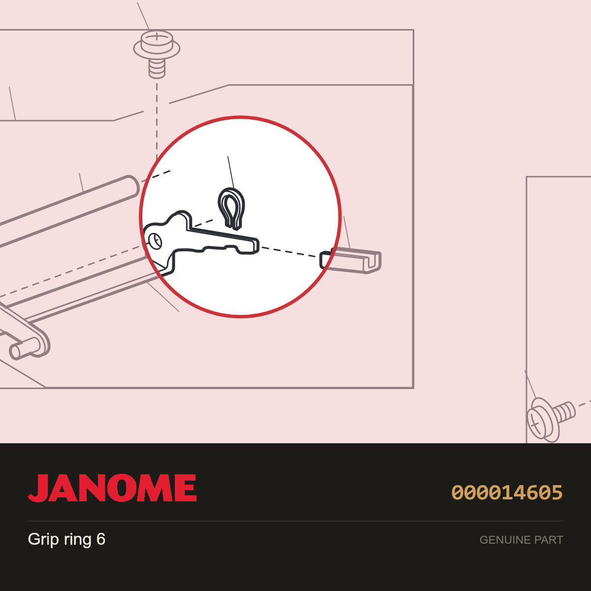 Grip ring6, Janome #000014605 — shown on the Janome parts diagram