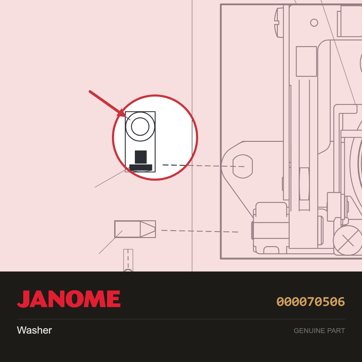Washer 4, Janome #000070506 — shown on the Janome parts diagram