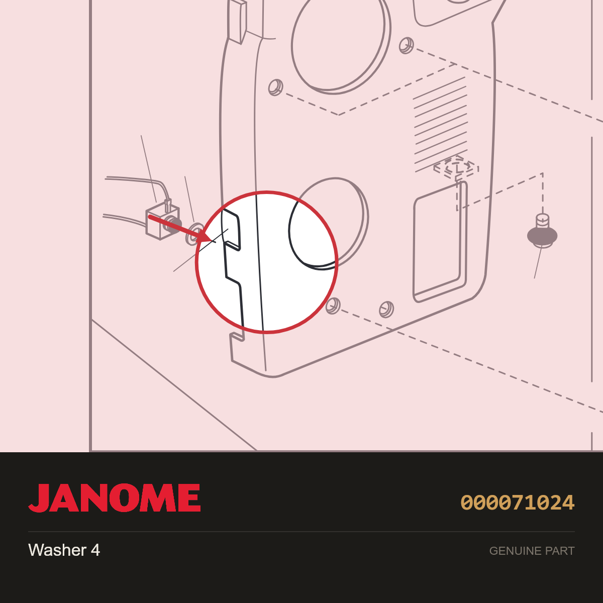 Washer 4, Janome #000071024 — shown on the Janome parts diagram