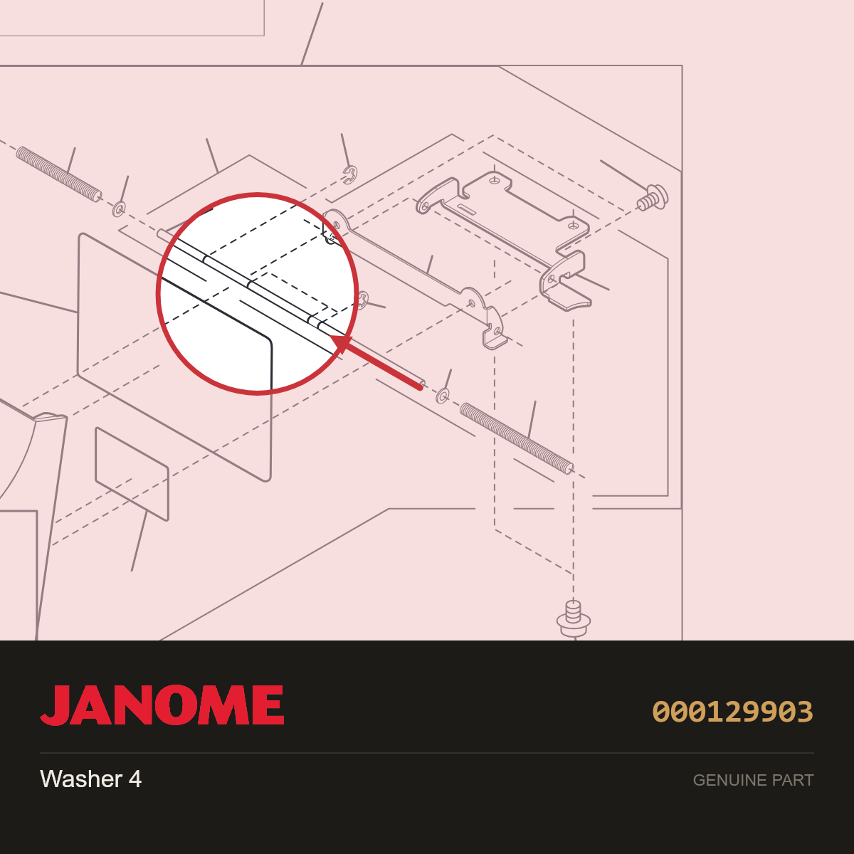 Washer, Janome #000129903 — shown on the Janome parts diagram
