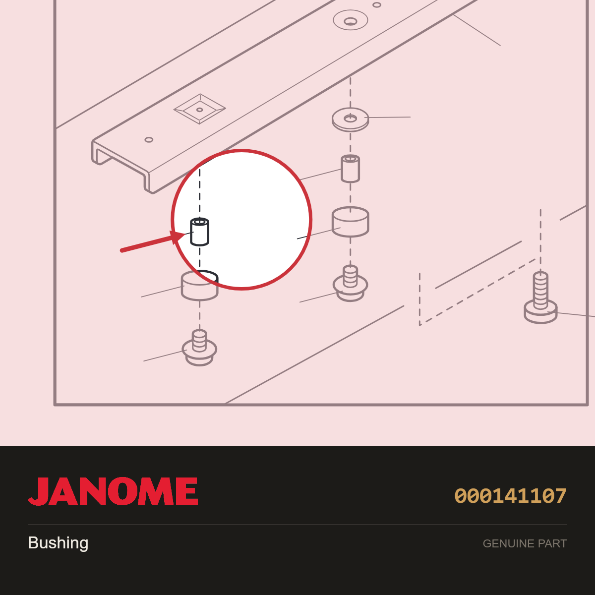 Bushing, Janome #000141107 — shown on the Janome parts diagram