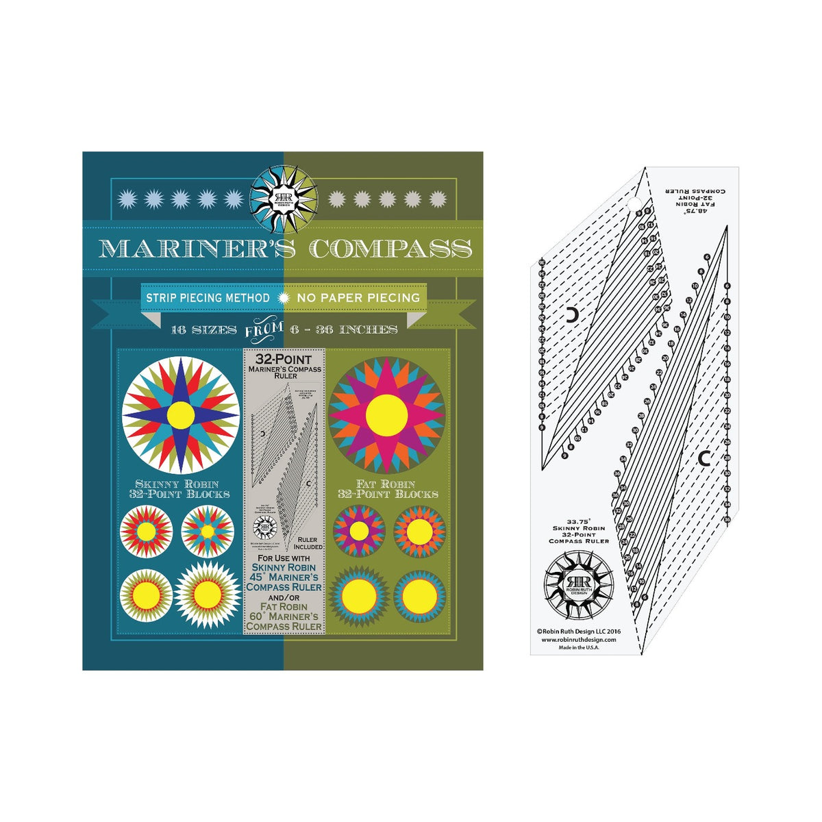 32 Point Mariner's Compass Book and Ruler