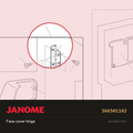 Face Plate Hinge, Janome #366501102 — shown on the Janome parts diagram