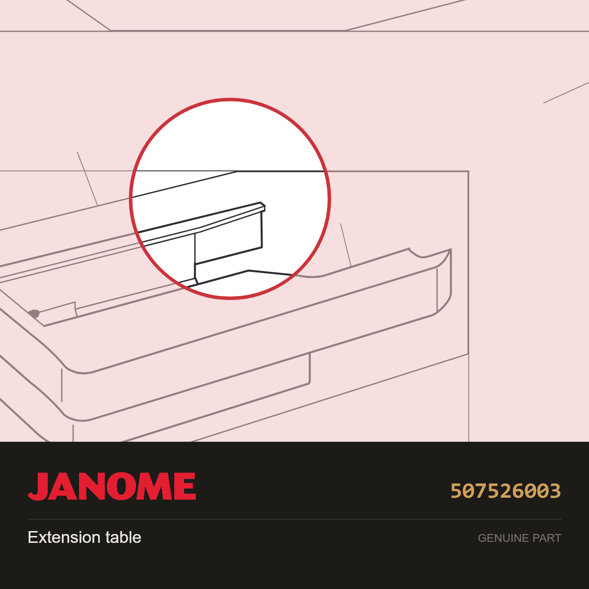 Extension table, Janome #507526003 — shown on the Janome parts diagram