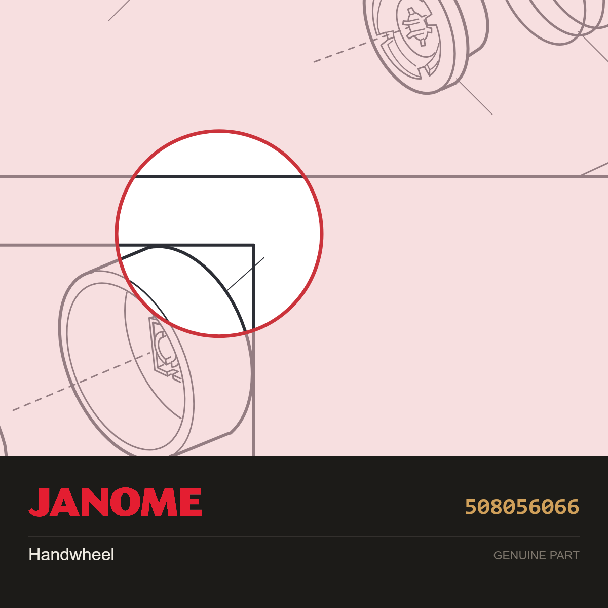Handwheel, Janome #508056066 — shown on the Janome parts diagram