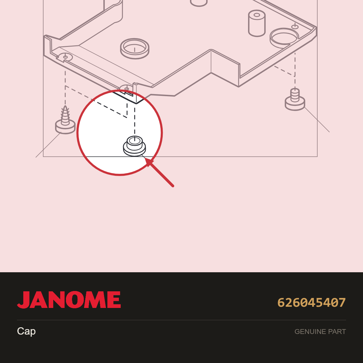 Cap, Janome #626045407 — shown on the Janome parts diagram