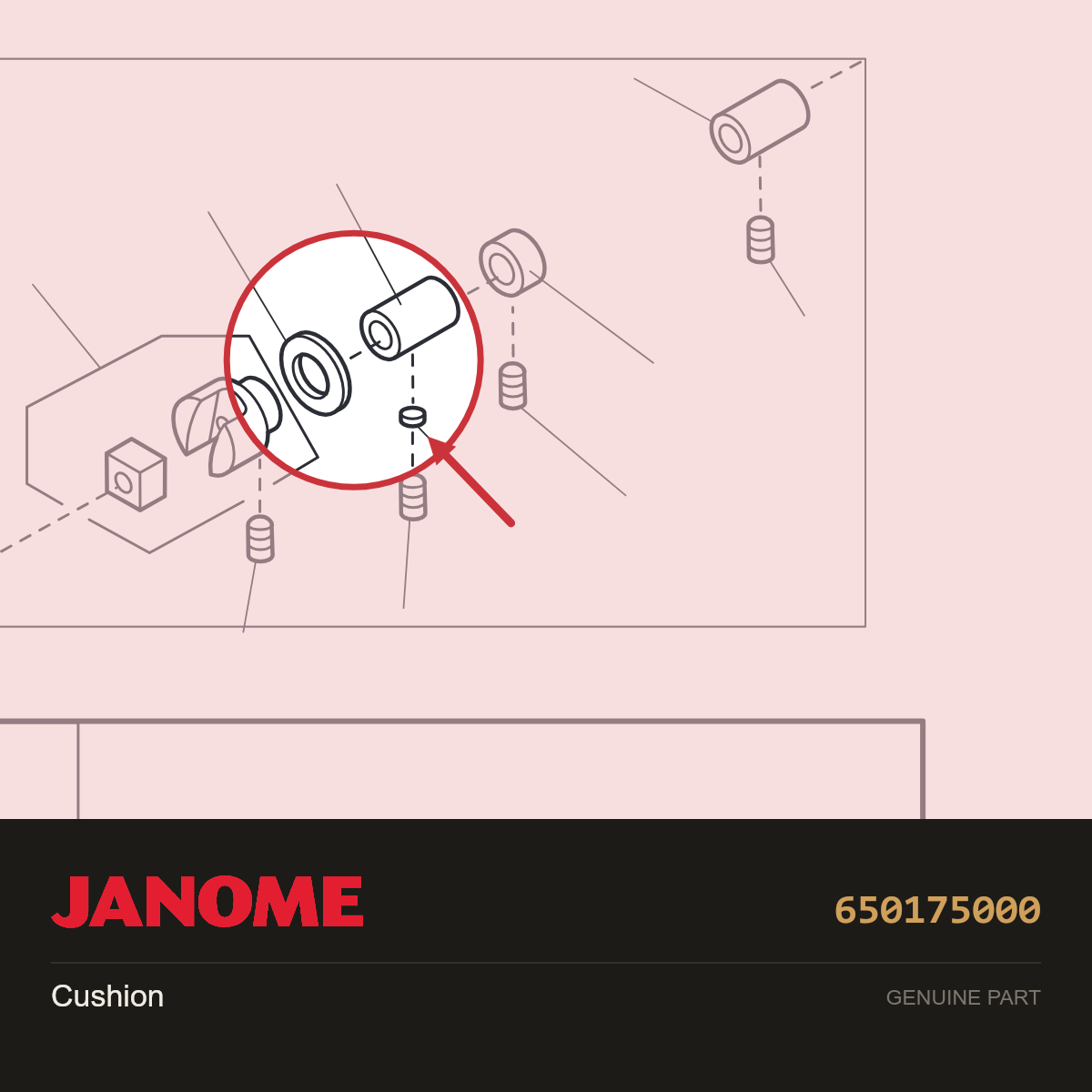 Cushion, Janome #650175000 — shown on the Janome parts diagram
