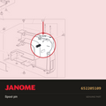 Spool Pin without hole, Janome #652205109 — shown on the Janome parts diagram