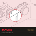 Pattern selector dial (unit), Janome #731663152 — shown on the Janome parts diagram