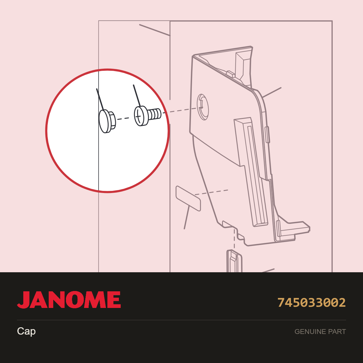 Cap, Janome #745033002 — shown on the Janome parts diagram