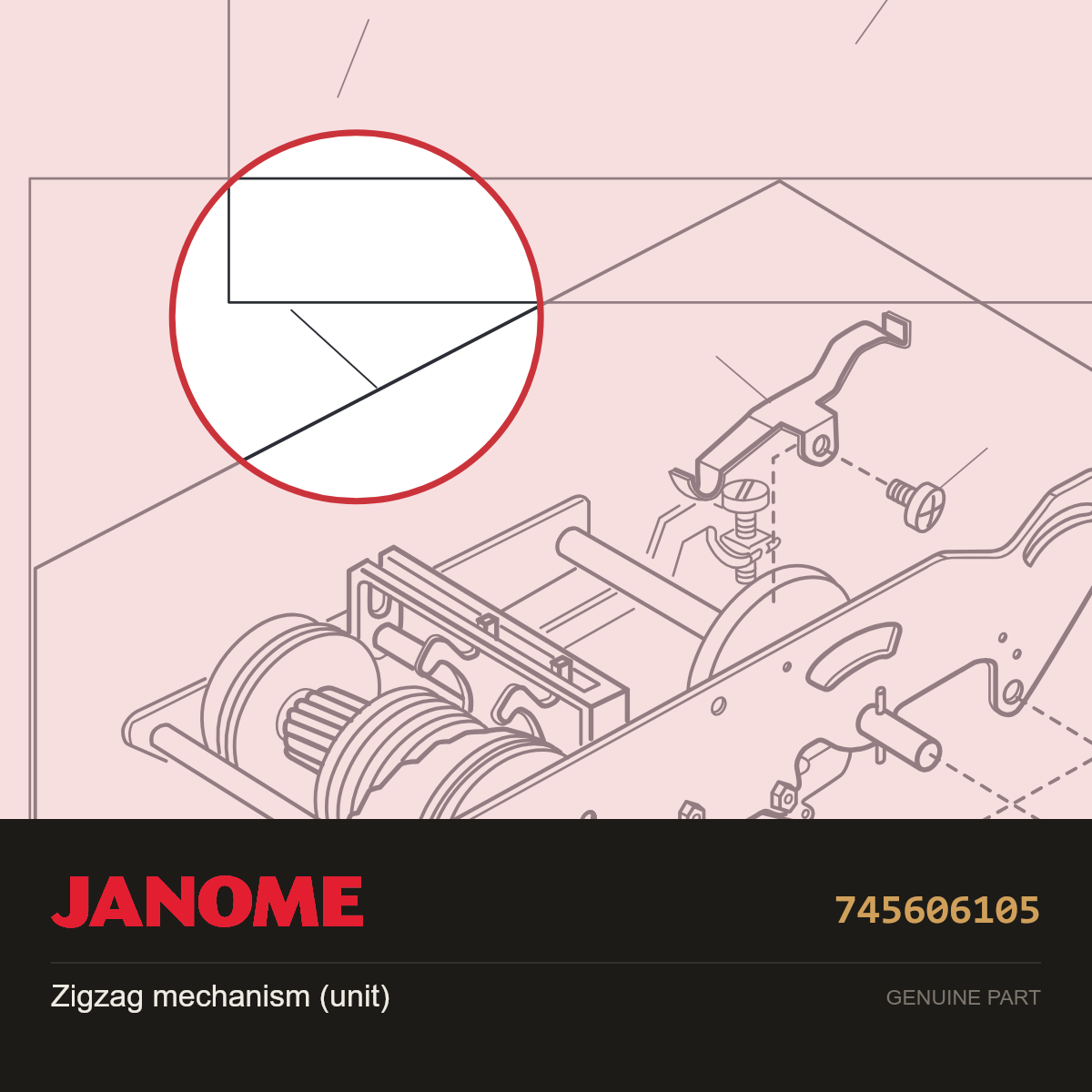 Zig Zag Mechanism, Janome #745606105 — shown on the Janome parts diagram