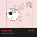 Pattern selector dial shaft, Janome #753203114 — shown on the Janome parts diagram