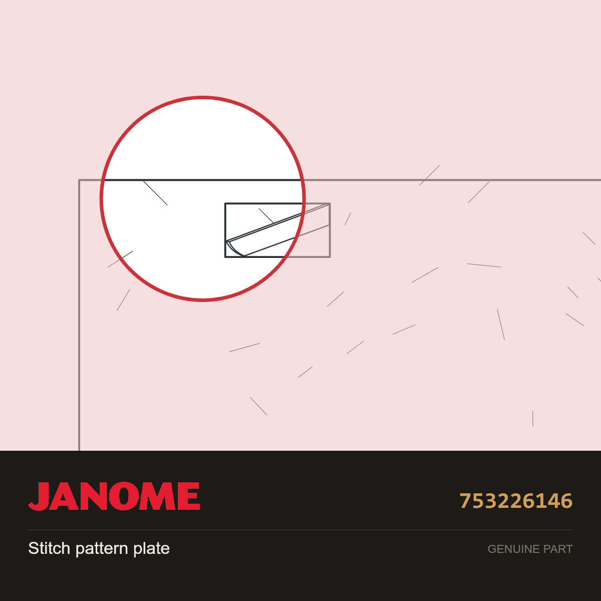 Stitch pattern plate, Janome #753226146 — shown on the Janome parts diagram