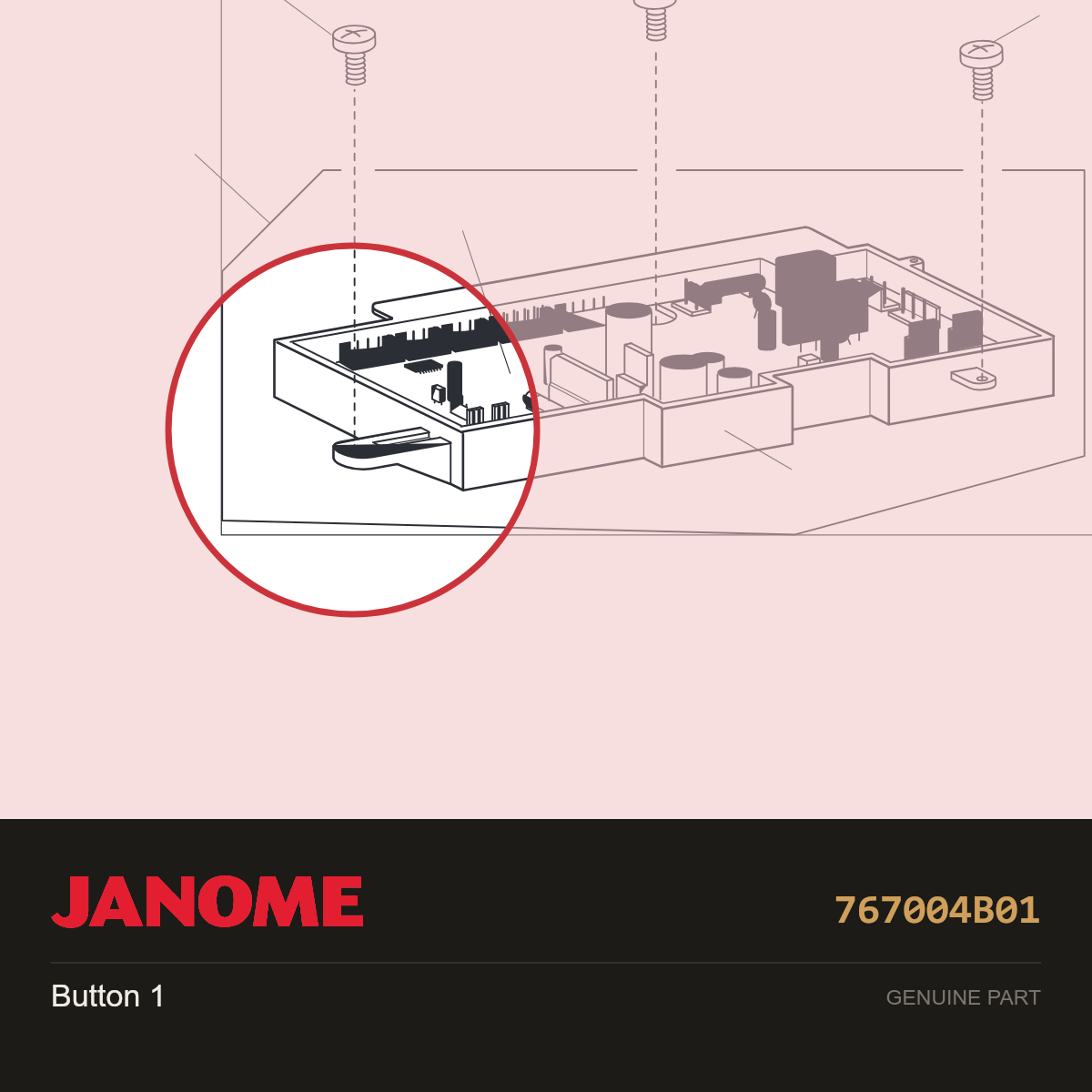 Button 1, Janome #767004B01 — shown on the Janome parts diagram