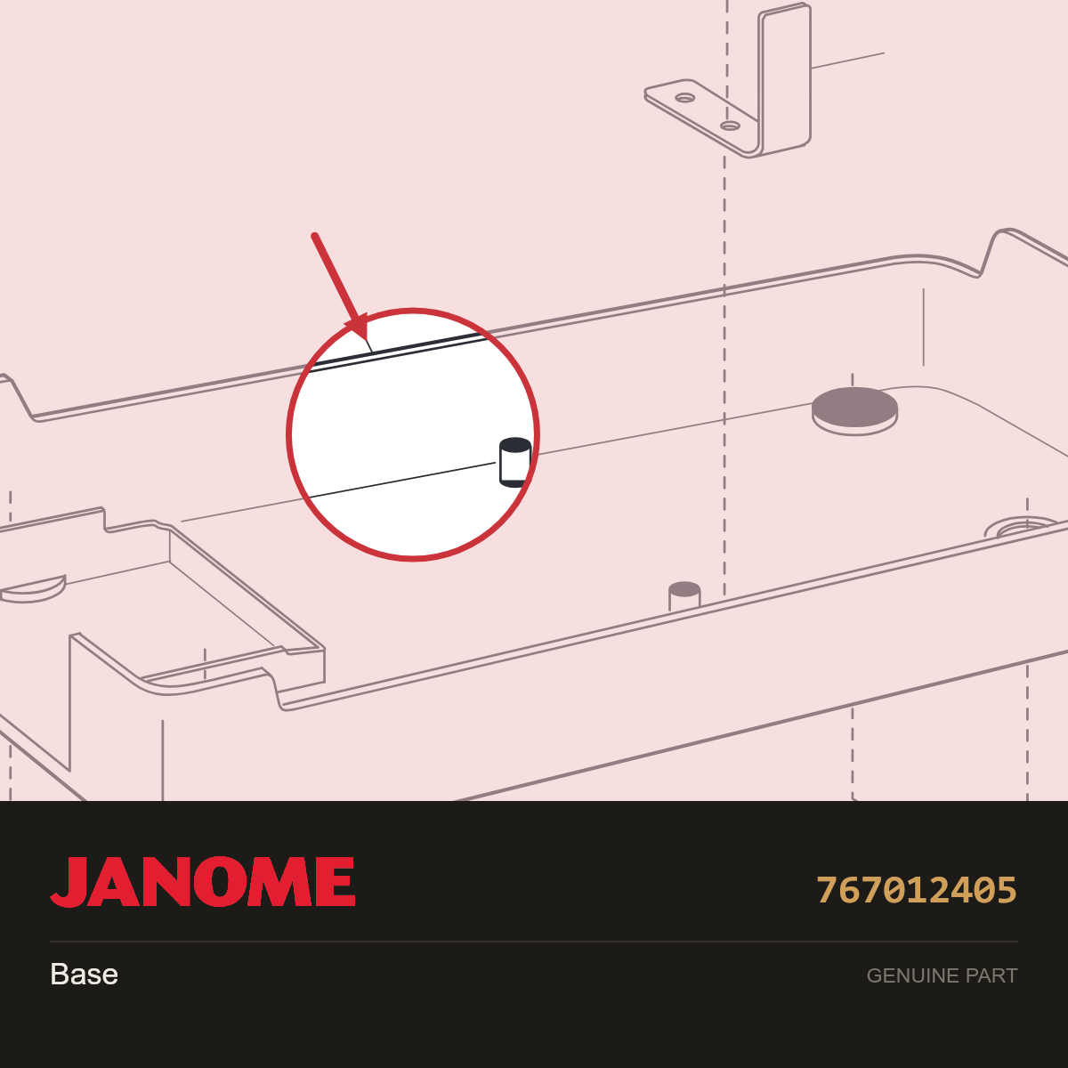Base, Janome #767012405 — shown on the Janome parts diagram