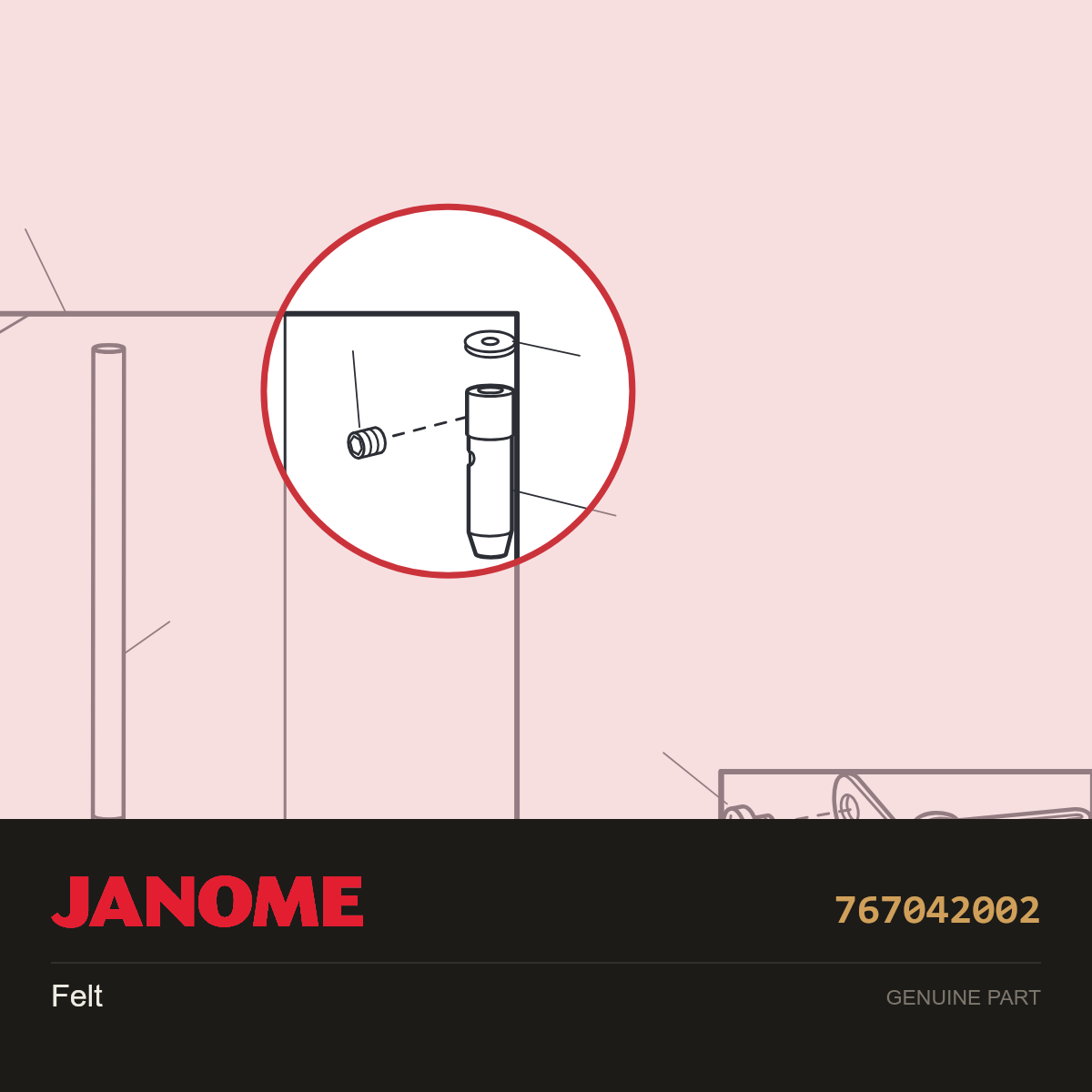 FELT, Janome #767042002 — shown on the Janome parts diagram
