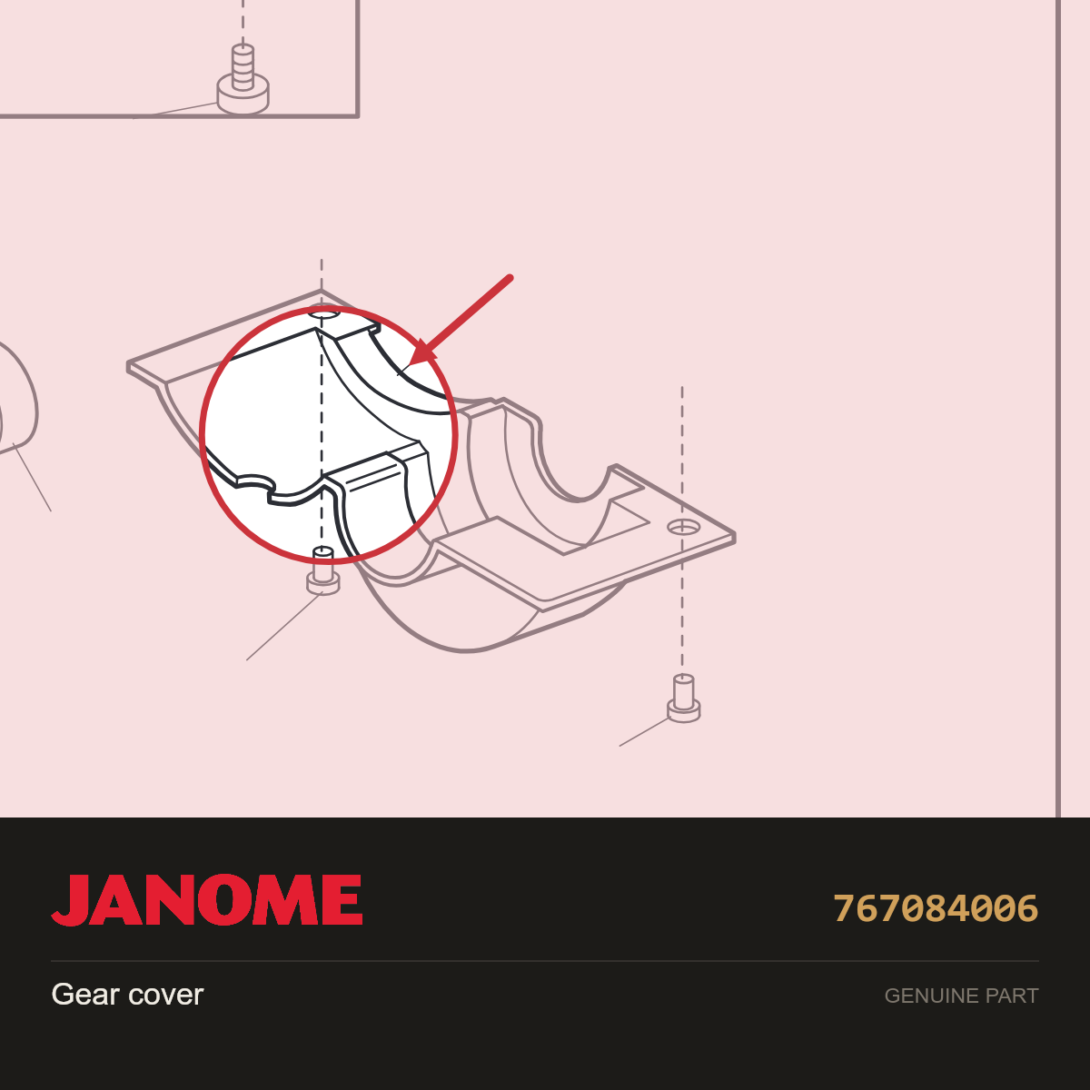 Gear Box Cover, Janome #767084006 — shown on the Janome parts diagram