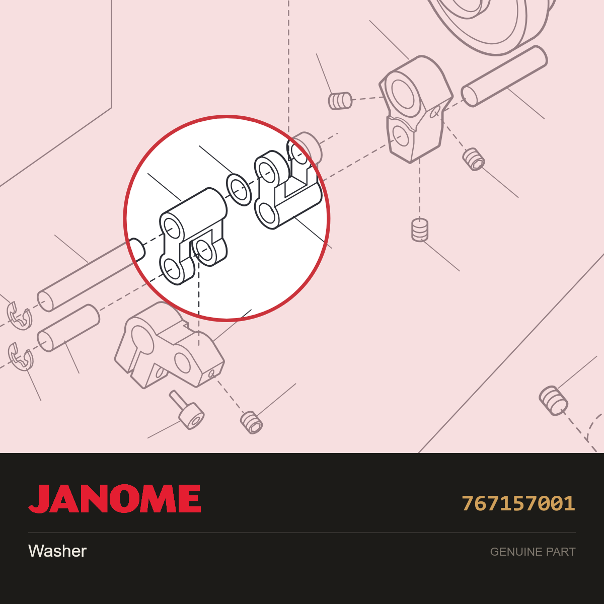 PLAIN WASHER, Janome #767157001 — shown on the Janome parts diagram