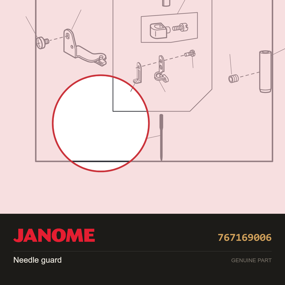 Needle Guide Plate, Janome #767169006 — shown on the Janome parts diagram
