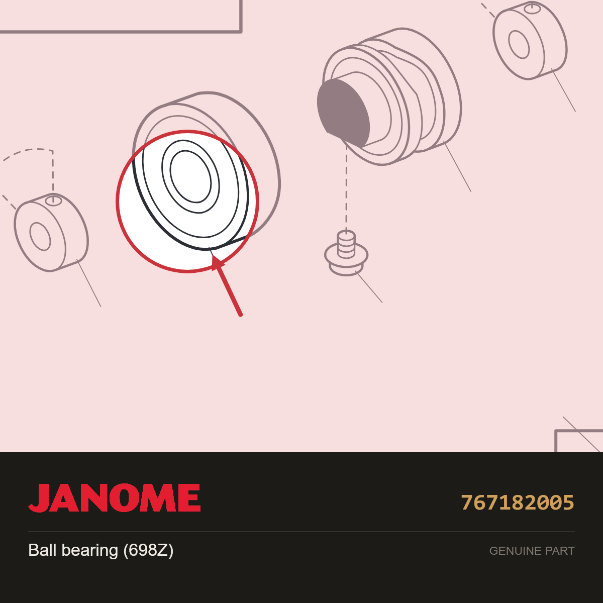 Ball Bearing, Janome #767182005 — shown on the Janome parts diagram