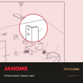 Thread tension release crank, Janome #767231000 — shown on the Janome parts diagram
