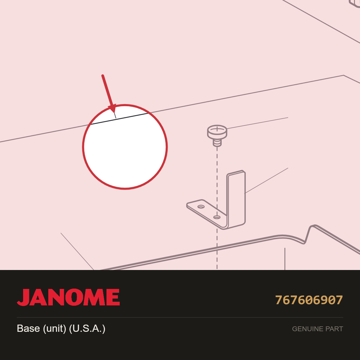 Base (unit), Janome #767606907 — shown on the Janome parts diagram