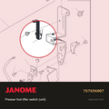 Presser foot lifter switch, Janome #767696007 — shown on the Janome parts diagram