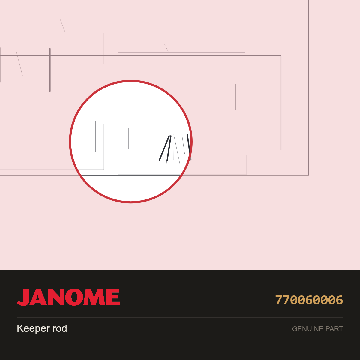 Keeper Rod, Janome #770060006 — shown on the Janome parts diagram