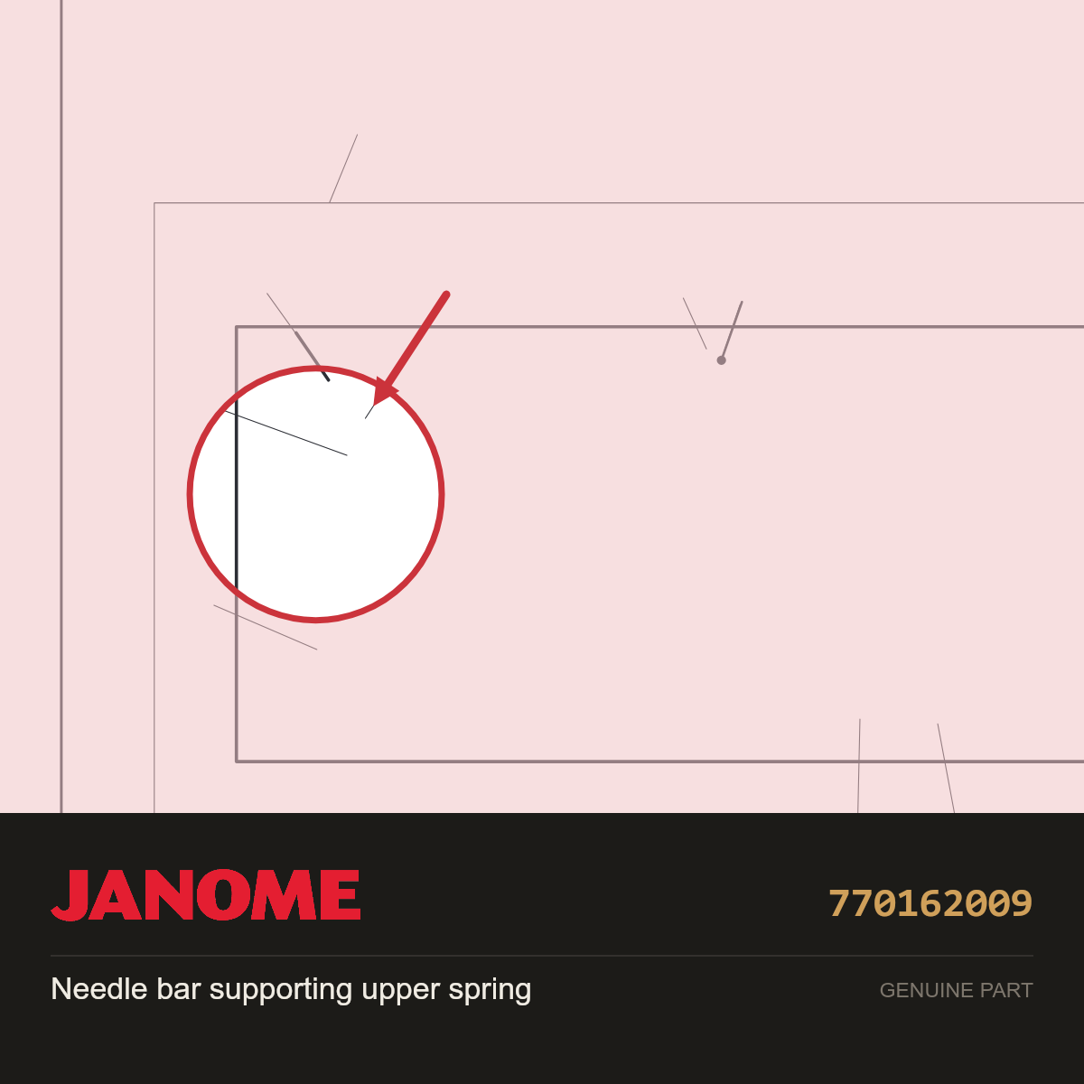 Needle Bar Sup. Upper Spring, Janome #770162009 — shown on the Janome parts diagram