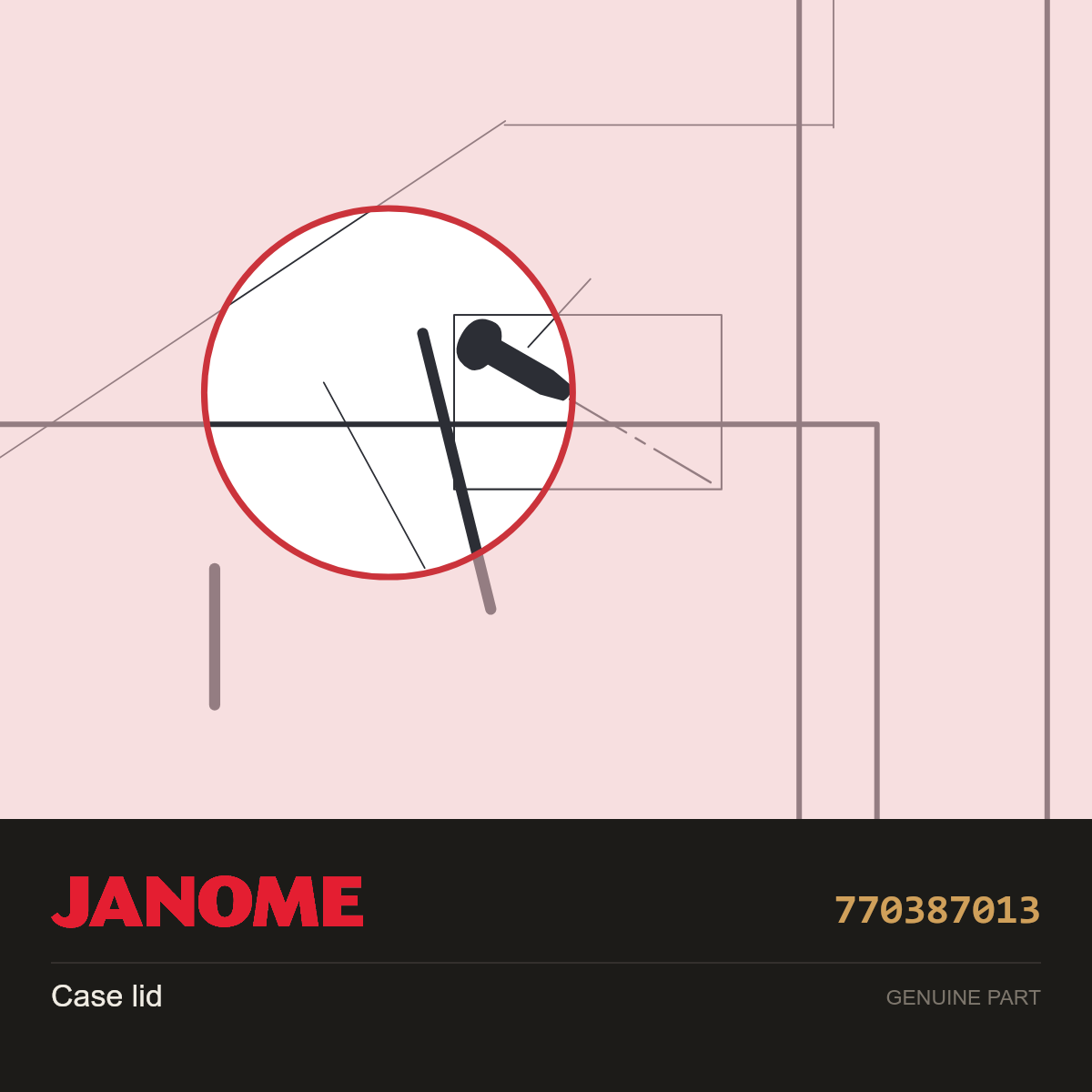 Case lid, Janome #770387013 — shown on the Janome parts diagram