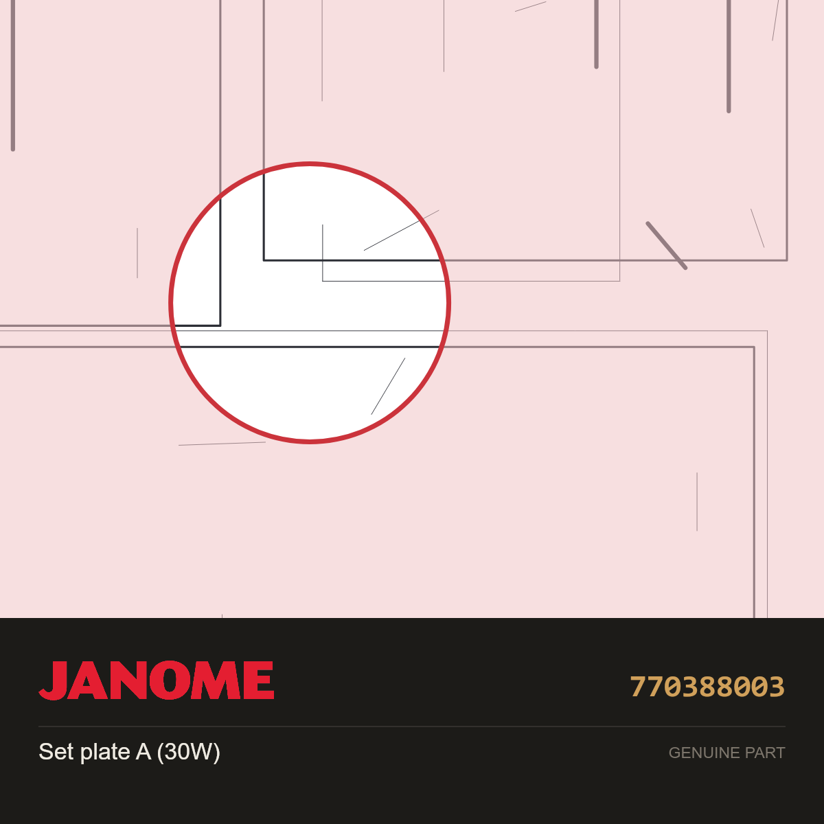 Set Plate A, Janome #770388003 — shown on the Janome parts diagram