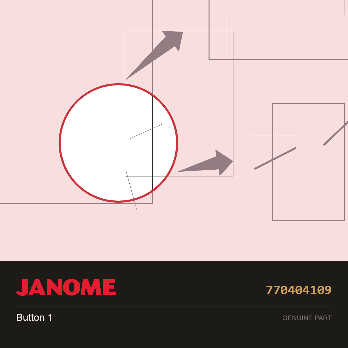 Button, Janome #770404109 — shown on the Janome parts diagram