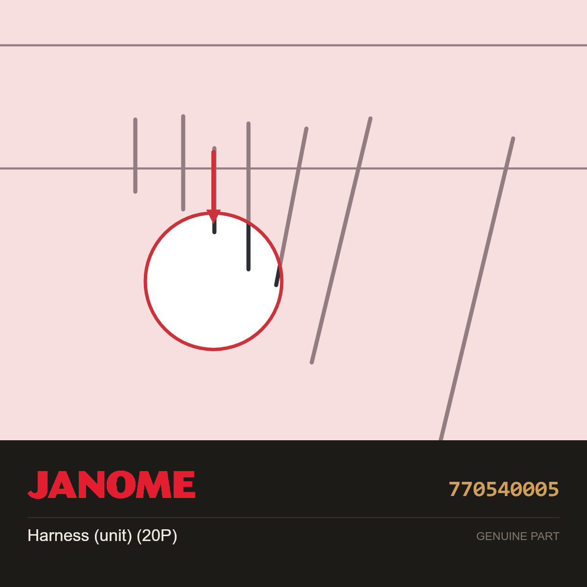 Harness Unit (20P), Janome #770540005 — shown on the Janome parts diagram
