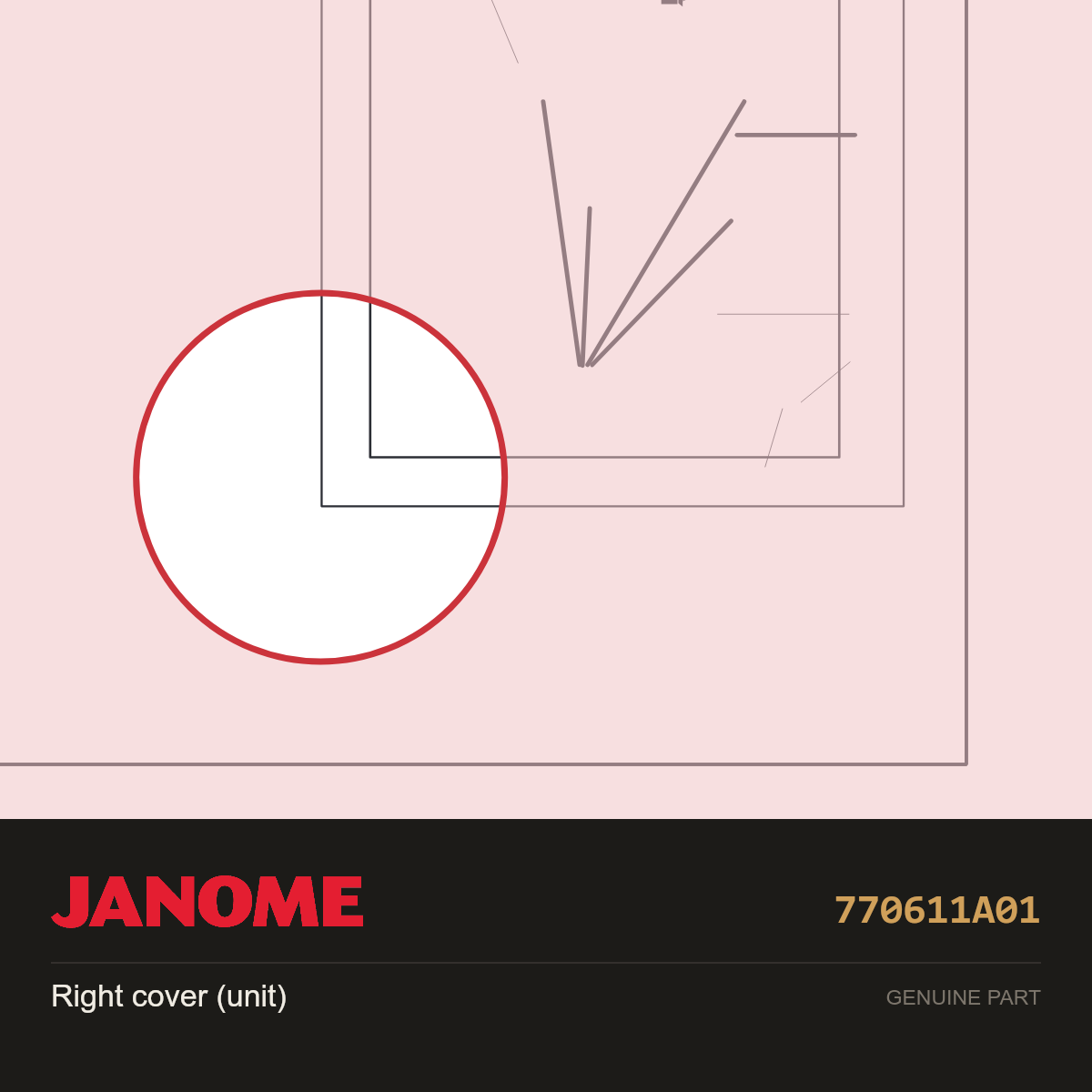 Right cover (unit), Janome #770611A01 — shown on the Janome parts diagram