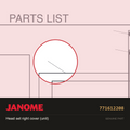 Head set right cover (unit), Janome #771612208 — shown on the Janome parts diagram