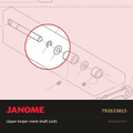 Up looper crank shaft (unit), Janome #792633015 — shown on the Janome parts diagram