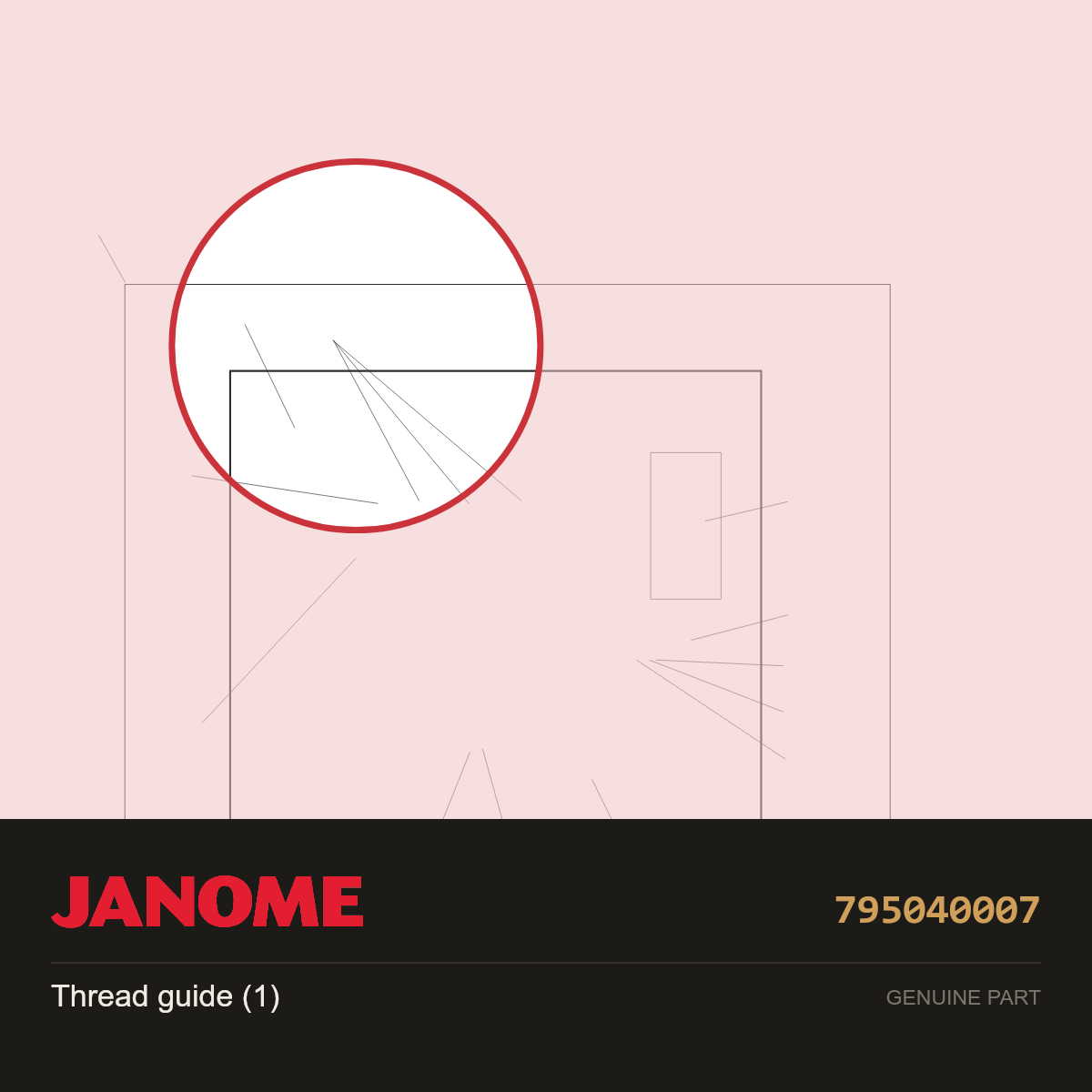Thread guide (1), Janome #795040007 — shown on the Janome parts diagram