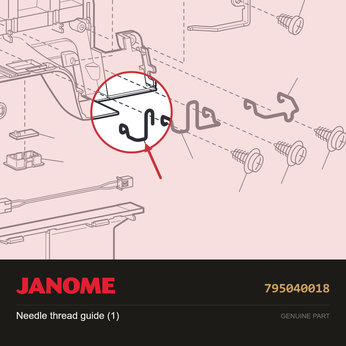 Thread guide (1), Janome #795040018 — shown on the Janome parts diagram