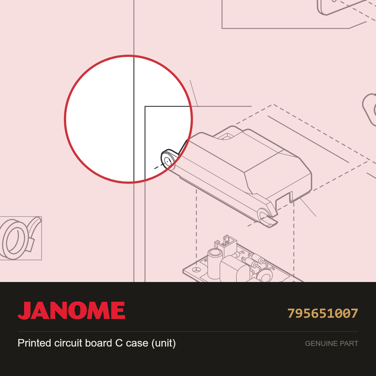 Printed circ brd C case (unit), Janome #795651007 — shown on the Janome parts diagram