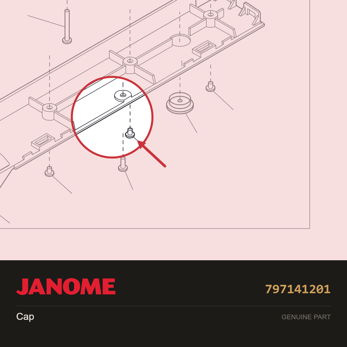 Cap, Janome #797141201 — shown on the Janome parts diagram