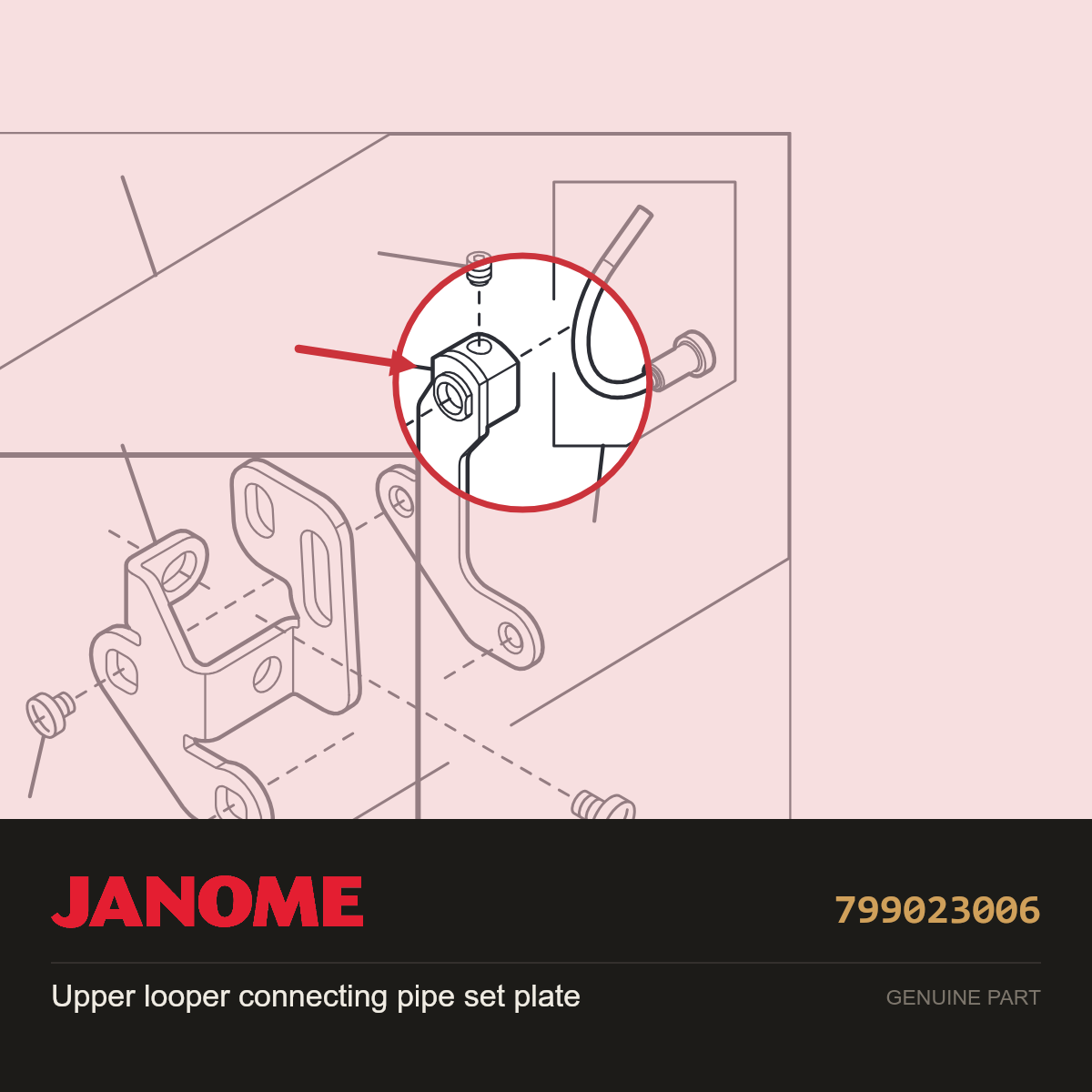 Connecting Arm, Janome #799023006 — shown on the Janome parts diagram
