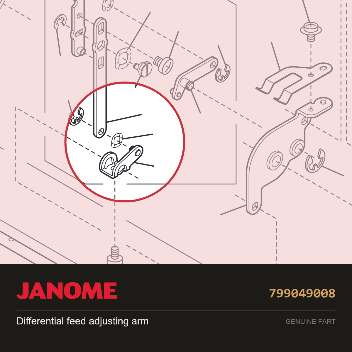 Arm, Janome #799049008 — shown on the Janome parts diagram