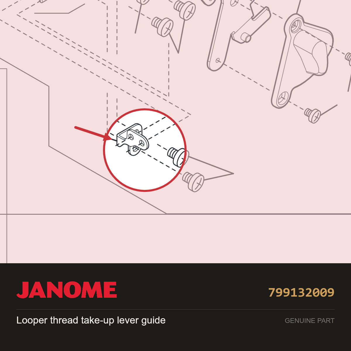 Looper thread take-up guide, Janome #799132009 — shown on the Janome parts diagram