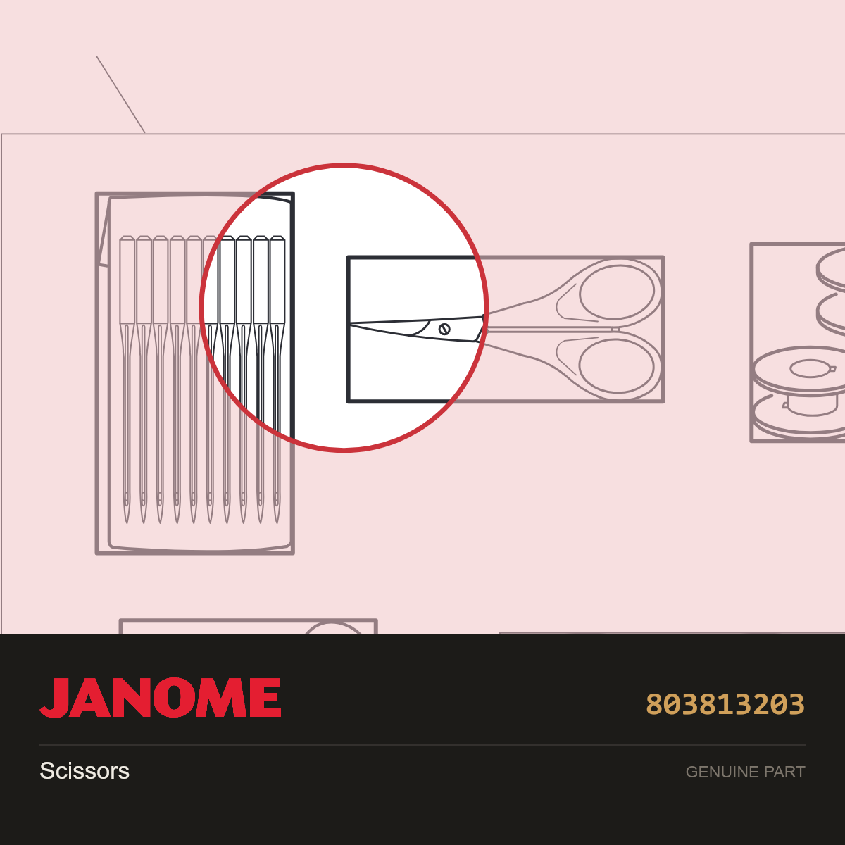 Scissors, Janome #803813203 — shown on the Janome parts diagram