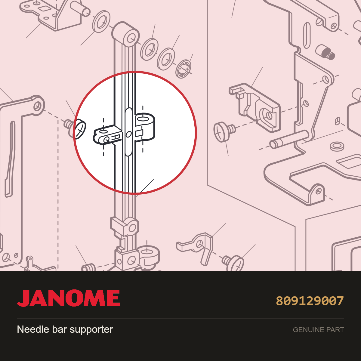 Needle bar supporter, Janome #809129007 — shown on the Janome parts diagram