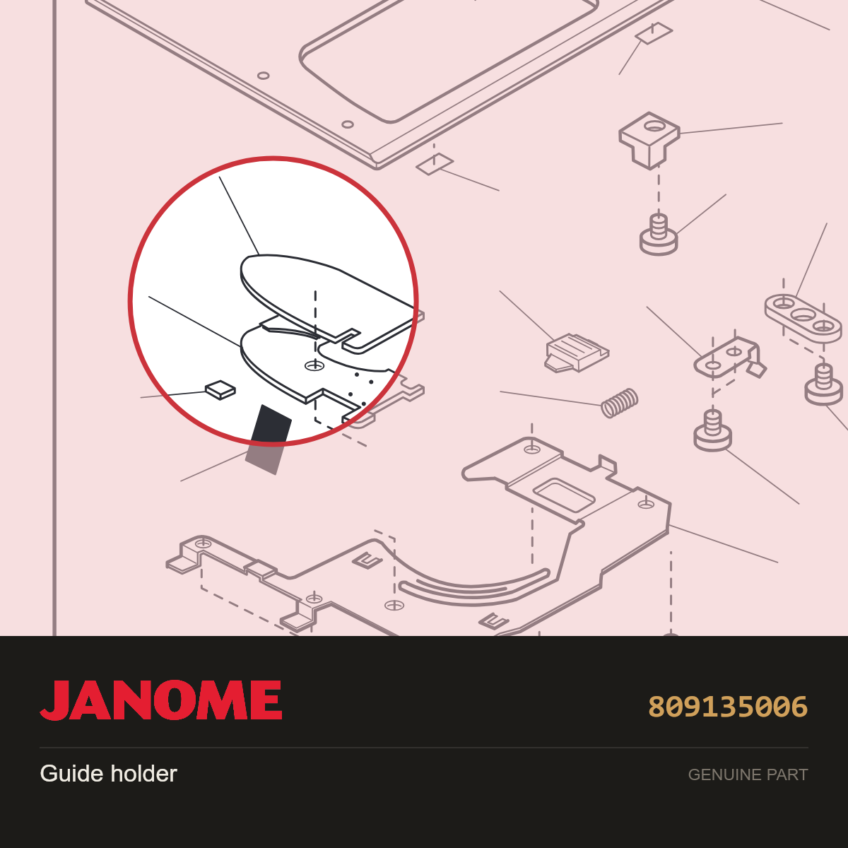Guide holder, Janome #809135006 — shown on the Janome parts diagram