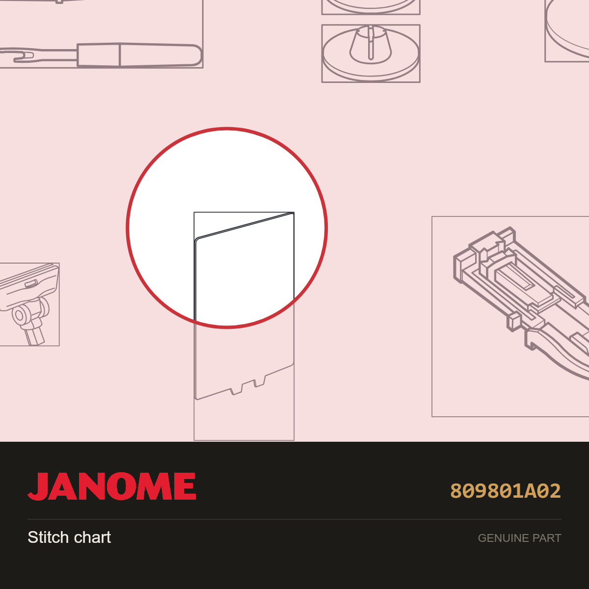 Reference Chart, Janome #809801A02 — shown on the Janome parts diagram