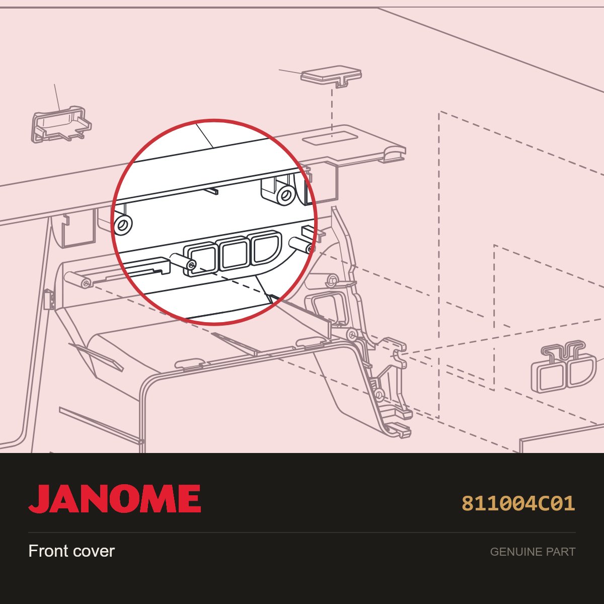 Front cover, Janome #811004C01 — shown on the Janome parts diagram