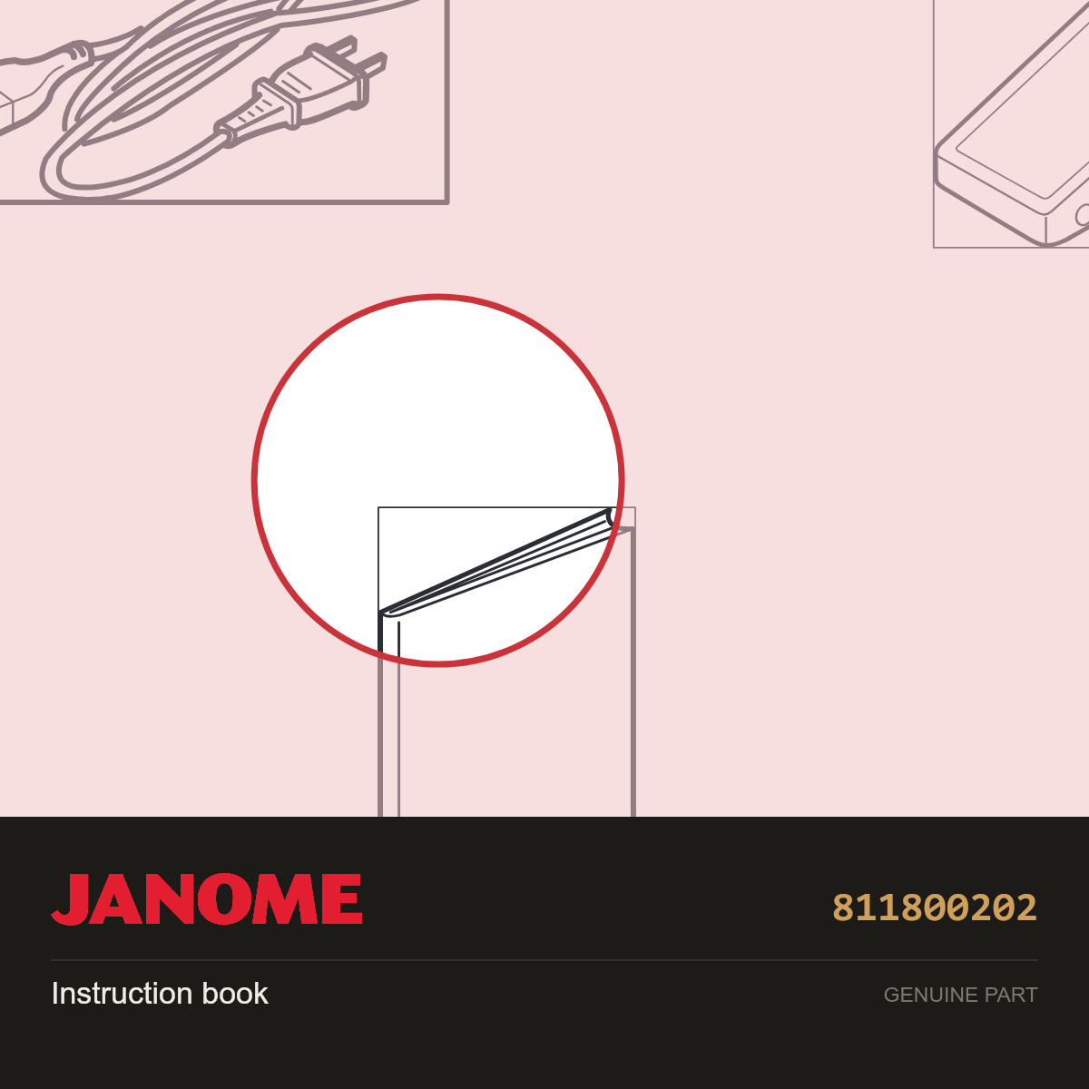 Instruction book, Janome #811800202 — shown on the Janome parts diagram